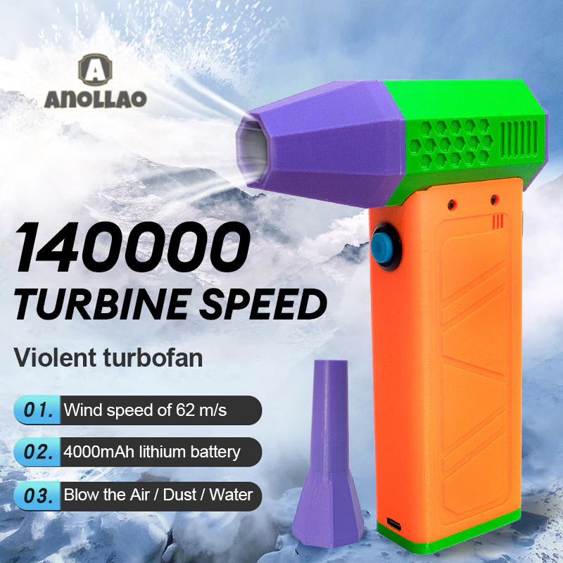 140000Rpm Violent Blower มอเตอร์ไร้แปรงถ่าน Mini Turbo Jet Fan พัดลมท่อมือถือ