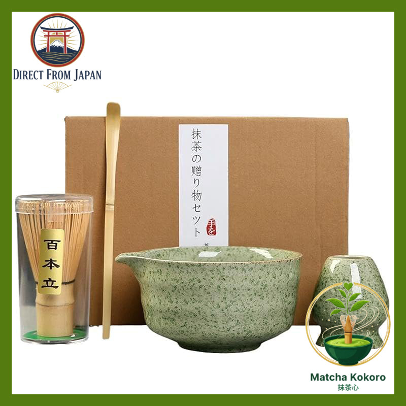 Matcha Tea Ceremony Set - 4-Piece Traditional Japanese Matcha Tools and Accessories