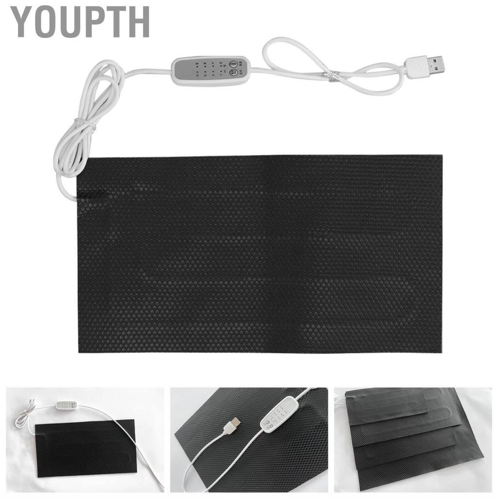 youpth แผ่นทำความร้อน PVC ล้างทำความสะอาดได้ USB Power เครื่องทำความร้อน 4 เกียร์ปรับแบบพกพาสำหรับไห
