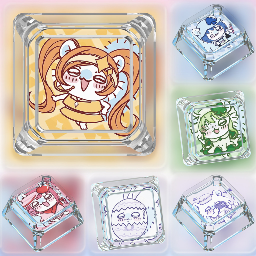 keycap keycap ไฟลอด Guardian Sweetheart Flying Mouse Keycap Single Ike Kawai Moka Cross Axis การ์ตูน