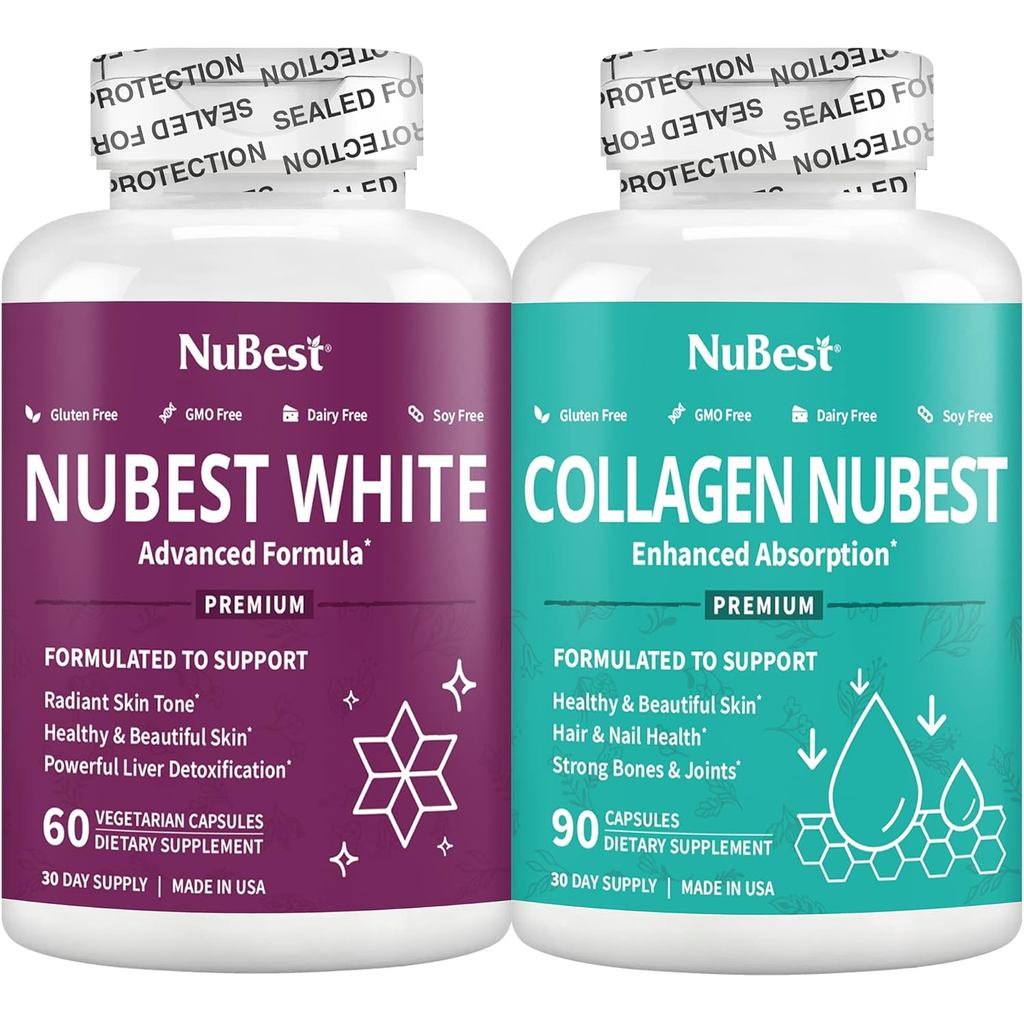 Bundle of Beautiful อาหารเสริม Duo for Radiant Skin - และล้างพิษ: NuBest White for Radiant and Beaut