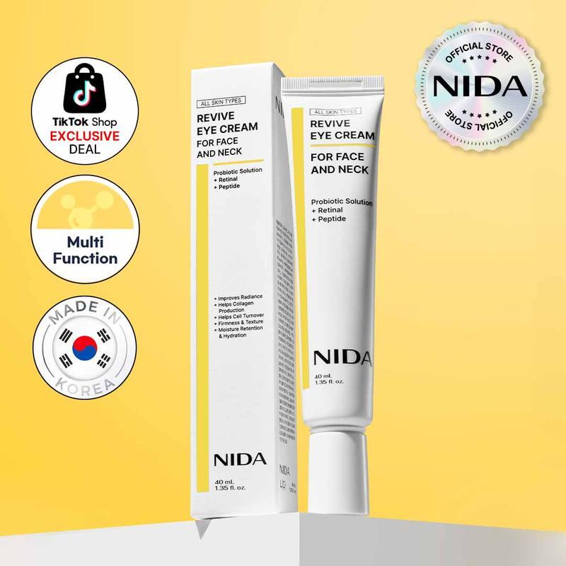 NIDA Revive Eye Cream ครีมบำรุงรอบดวงตาและลำคอ ที่ช่วยลดเลือนริ้วรอย สำหรับใช้บนใบหน้าและลำคอกับขนาด