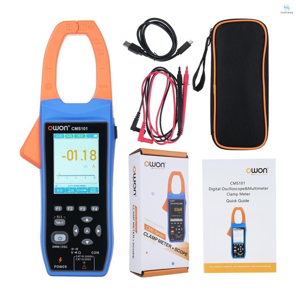 topshowm1OWON CMS101 3in1 1000A AC/DC Digital Clamp Meter+Recorder+Oscilloscope 20000 Counts True RM