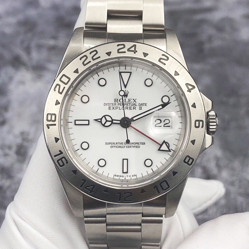 RolexGMTRolex Dual Time Mechanical Automatic Watch 16570 Rolex Explorer 2 White Dial Mens Watch Expl