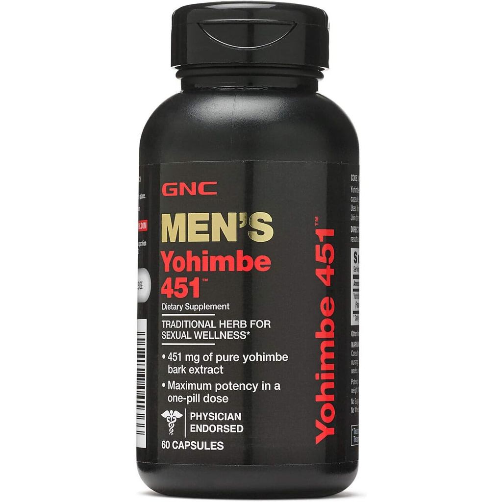 GNC Mens Yohimbe 451 สารสกัดบริสุทธิ์ 60 แคปซูล