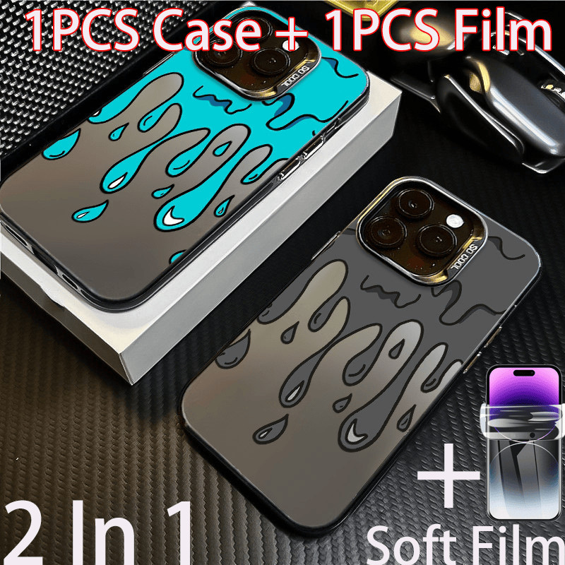 Graffiti น้ําหยดปลอก OPPO Reno 15F Reno15F Reno15 Pro Max Reno 12F 5G Reno 12F 13F 14F 14 5G 12 11F 11 13 Pro 9 10 F Pro Plus 5G 4G เคสโทรศัพท์ปลอกผู้ชาย Soft Hydrogel ฟิล์มป้องกันหน้าจอ