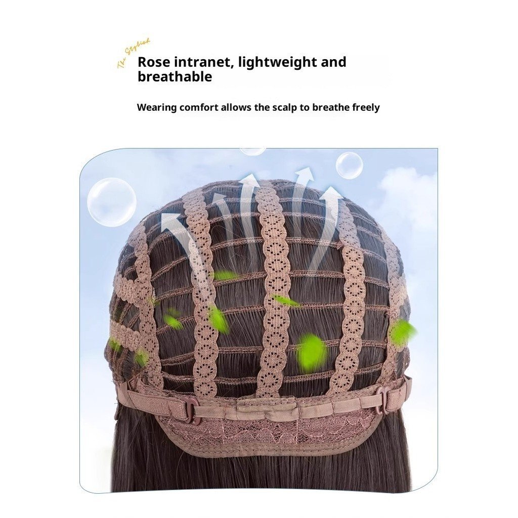 วิกผมทรงบ๊อบสั้นสำหรับสตรีวัยกลางคน แบบธรรมชาติ พร้อมมีดจำลองตัดผม - รูปที่ 3