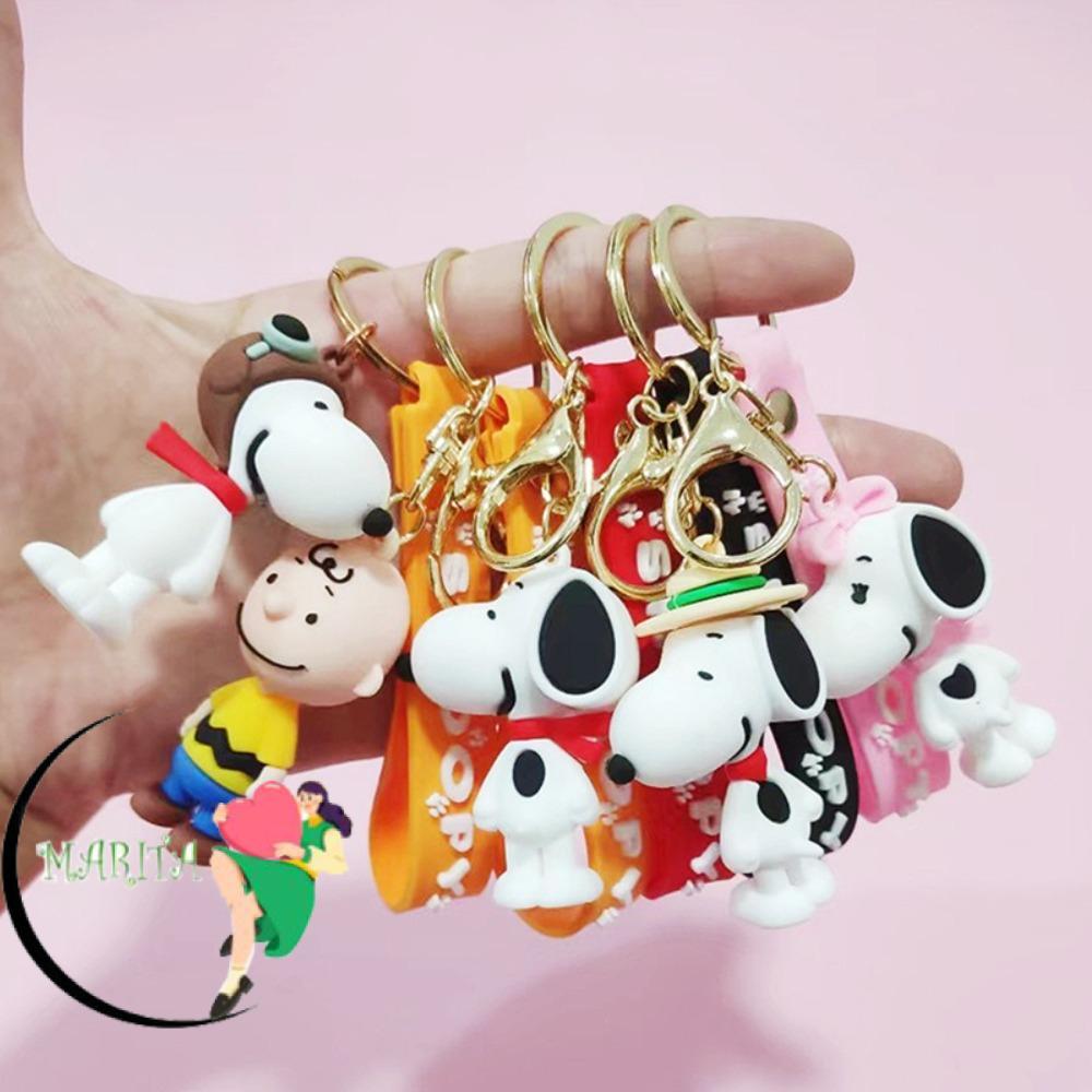 MARITA พวงกุญแจตุ๊กตาน่ารัก,การ์ตูนสร้างสรรค์ Snoopy จี้ห้อยกระเป๋าพวงกุญแจ, Charlie Doll ประณีตของข