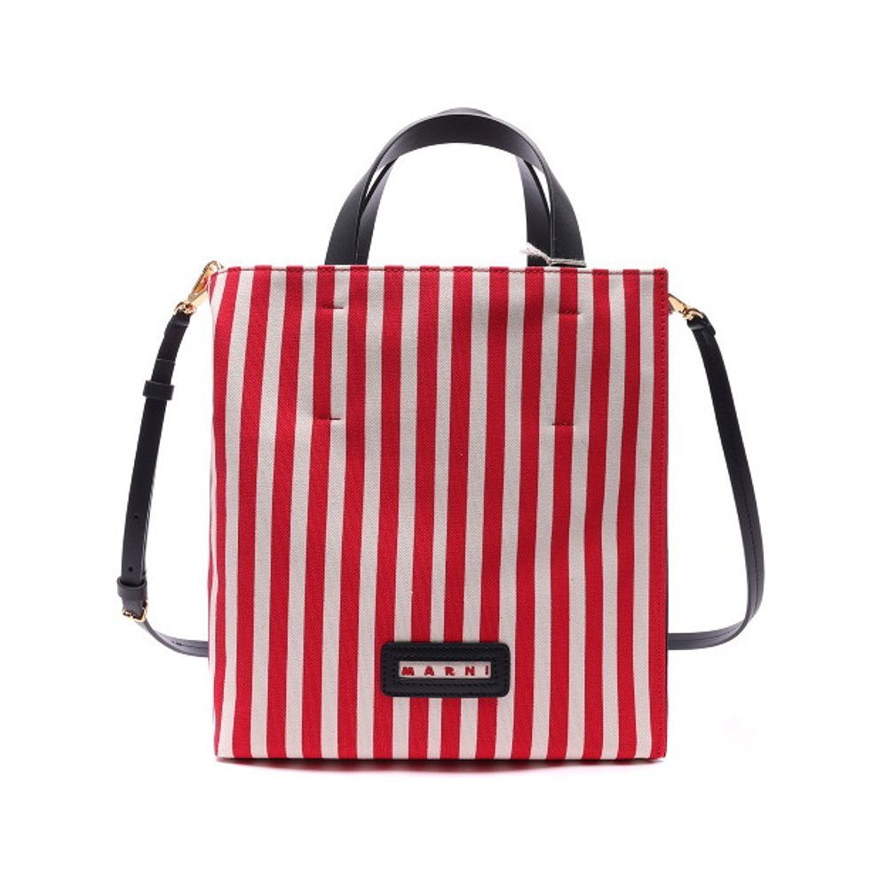 Korea Direct Mail [MARNI] [MANI] 22SS Ladies MUSEO Striped Tote Bag กระเป๋าสะพายไหล่ (SH