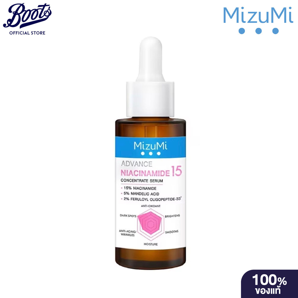 MizuMi Advance Niacinamide 15 Concentrate Serum 30ml มิซึมิ แอดวานซ์ ไนอะซินาไมด์ 15 คอนเซนเทรท เซรั่ม 30 มล.