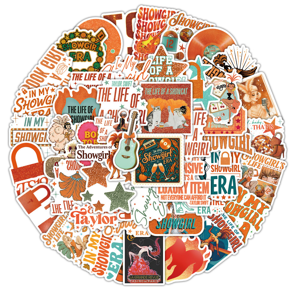 Taylor Swift "The Life of a Show Girl" สติ๊กเกอร์ (52 ชิ้น) - สติ๊กเกอร์ตกแต่งสุดน่ารักสําหรับเครื่อ