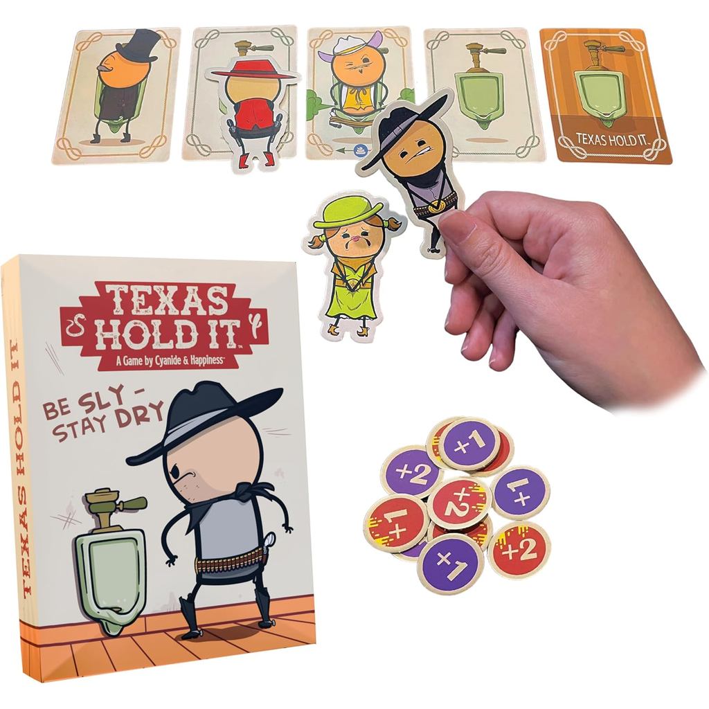 การ์ดเกม Joking Hazard Texas Hold It - การ์ดเกมห้องน้ํา Wild West โดย Cyanide & Happiness - ดันโชคขอ