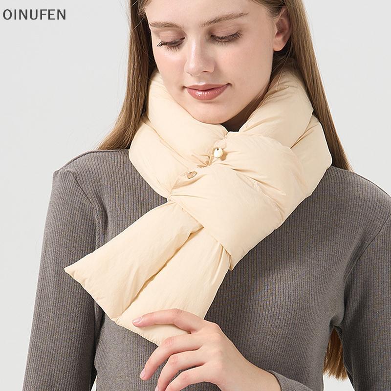 ONU ฤดูใบไม้ร่วงฤดูหนาวลงผ้าพันคอสําหรับผู้หญิงสาวนุ่ม Cross สีทึบกันน้ํา Plush ผ้าพันคอ Lady อุ่นคอ