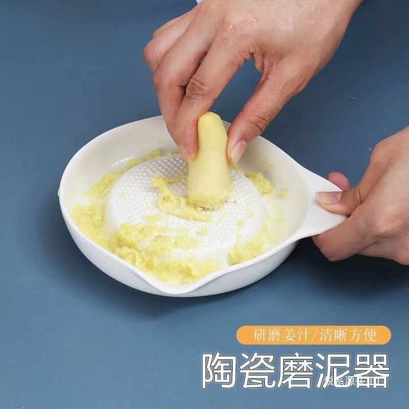 Hot Sale#Ceramic Ginger Grinder Manual Garlic Masher Garlic Paste Grinder Ginger Paste Ginger Juice 