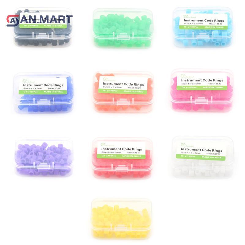 AN.MART 100 ชิ้น Small Type Dental Silicone Instrument Color Code Rings สีเสริม MY