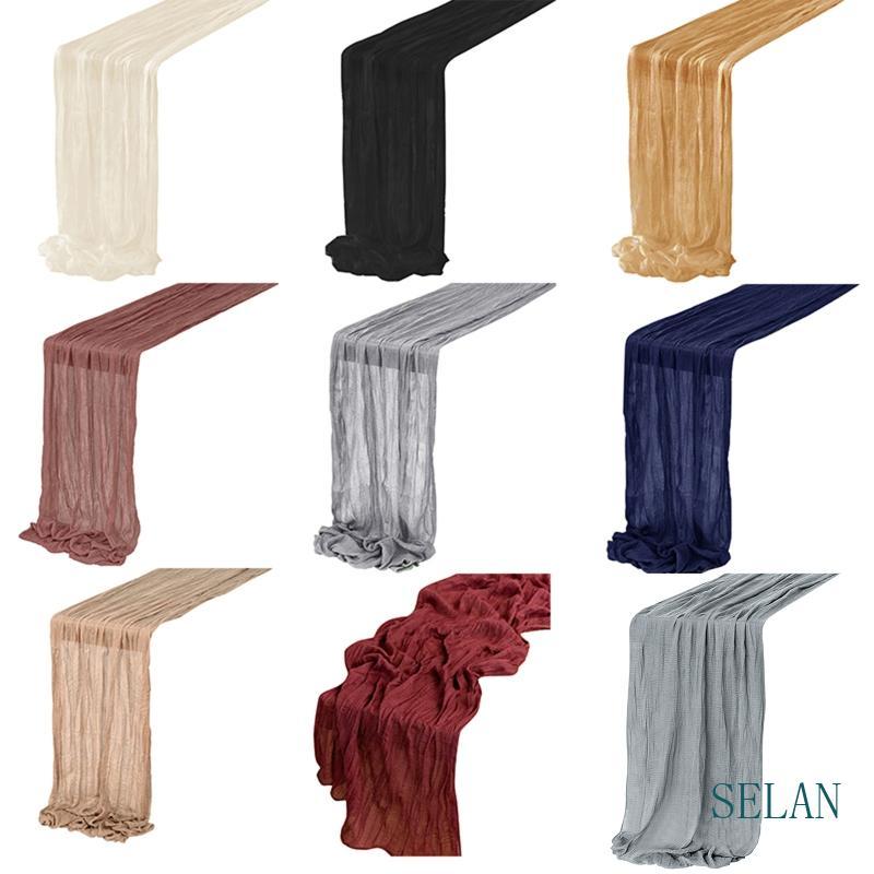 Long Wedding Table Runner Crumpled Table Runner Cheesecloth Table Cloth
