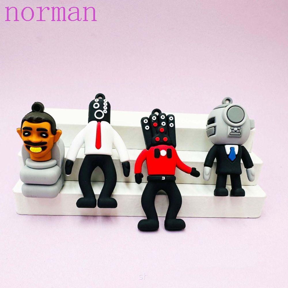 NORMAN อะนิเมะห้องน้ํา Man พวงกุญแจ, Skibidi ห้องน้ํา PVC Skibidi Bop พวงกุญแจ, Skibidi Bop อะนิเมะค