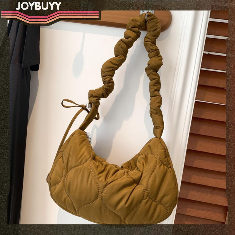 ผู้หญิงปักเป้า Tote Bag Drawstring Quilted กระเป๋าสะพายน้ําหนักเบา Puffy Crescent Bag Puffy Crossbod