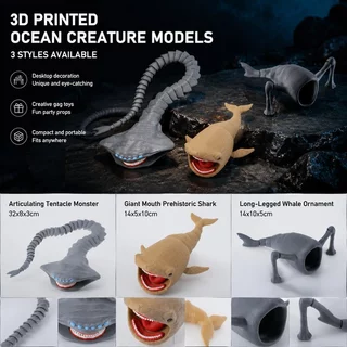 โมเดลของเล่น action figure Sea Monster ของเล่นสัตว์ทะเล PVC ดีเทลลายผิวชัด เหมาะกับคอลเลกชัน ตู้โชว์ และของขวัญ