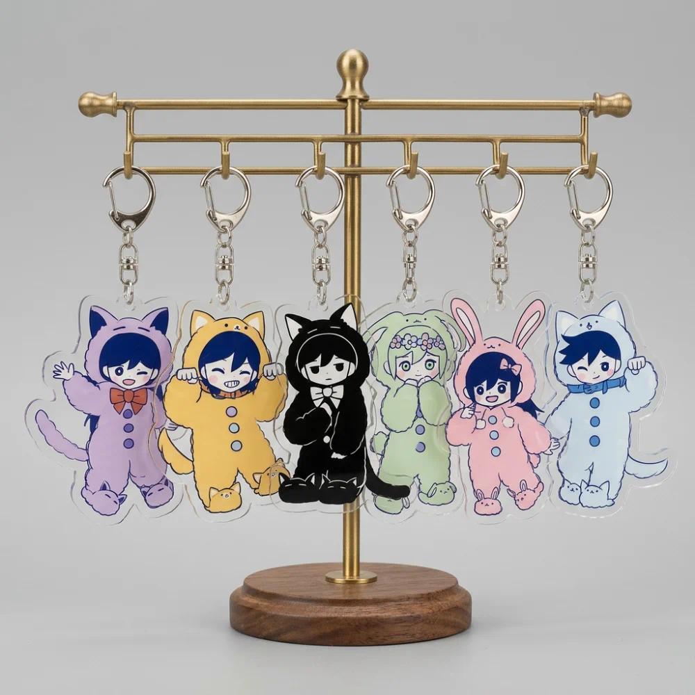 อะนิเมะเกมOmoriน่ารักKigurumi Sunny Omori Basil Aubrey Kel DแหวนHookกระเป๋าCharm