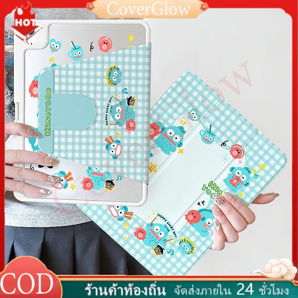 พร้อมส่ง เคสไอแพด Gen12 Gen11 Air7 Air8 11/13 ที่ใส่ปากกา Hangyodon เคสiPadหมุน 360°Air6 Gen9 Gen10