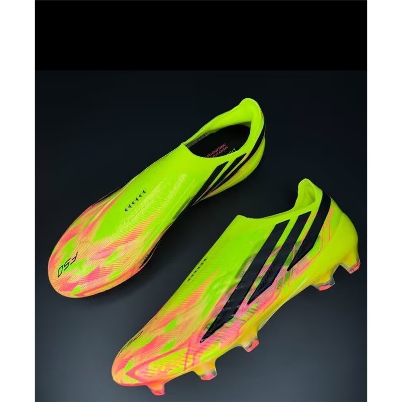 รองเท้าฟุตบอล F50 HYPERFAST ELITE LL FG ผู้ชาย Anti slip และทนต่อการสึกหรอถักรองเท้าฟุตบอล Unisex จั