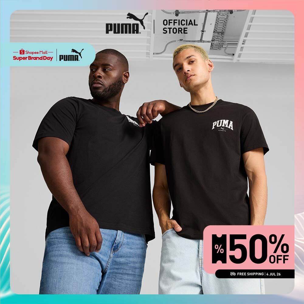 PUMA BASICS - เสื้อยืดผู้ชาย PUMA SQUAD สีดำ - 68179201