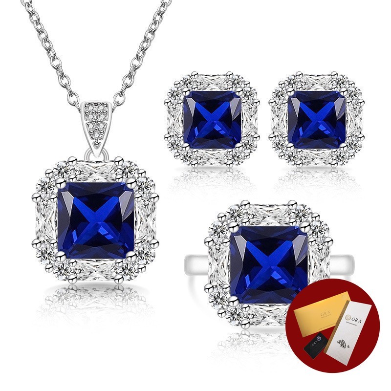 (พร้อมใบรับรอง Gra) ที่ขายดีที่สุด พลอย 5 กะรัต Eight Hearts & Eight Arrows Square Moissanite สร้อยค