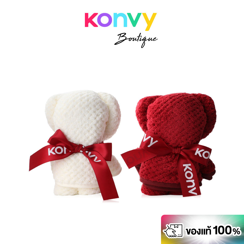 Konvy Towel Set Size M #Red & White คอนวี่ เซทผ้าขนหนู ไซส์ M สีแดง-ขาว.