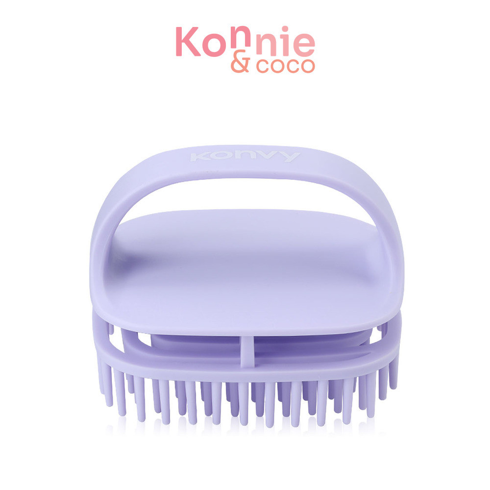 Konvy Scalp Massager Shampoo Brush #Purple คอนวี่ แปรงสระผมและนวดหนังศีรษะ สีม่วง.