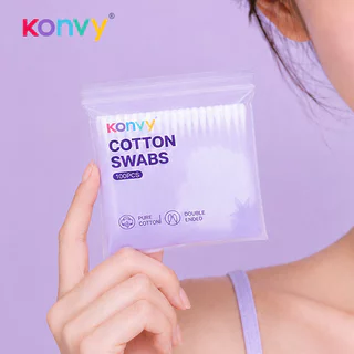 Konvy Cotton Swabs Bag Packaging 100pcs คอนวี่ สำลีแบบก้าน 2 หัว.