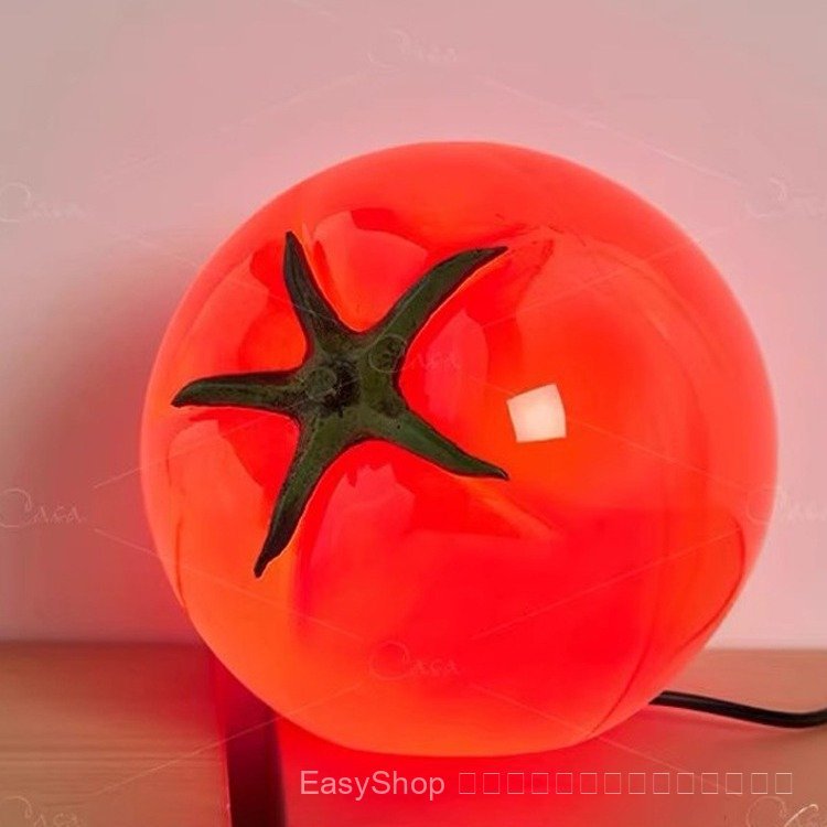 Decorative ripe tomatoes, bedroom bedside lamp, ambient light, table lamp, creative tomato ornament,