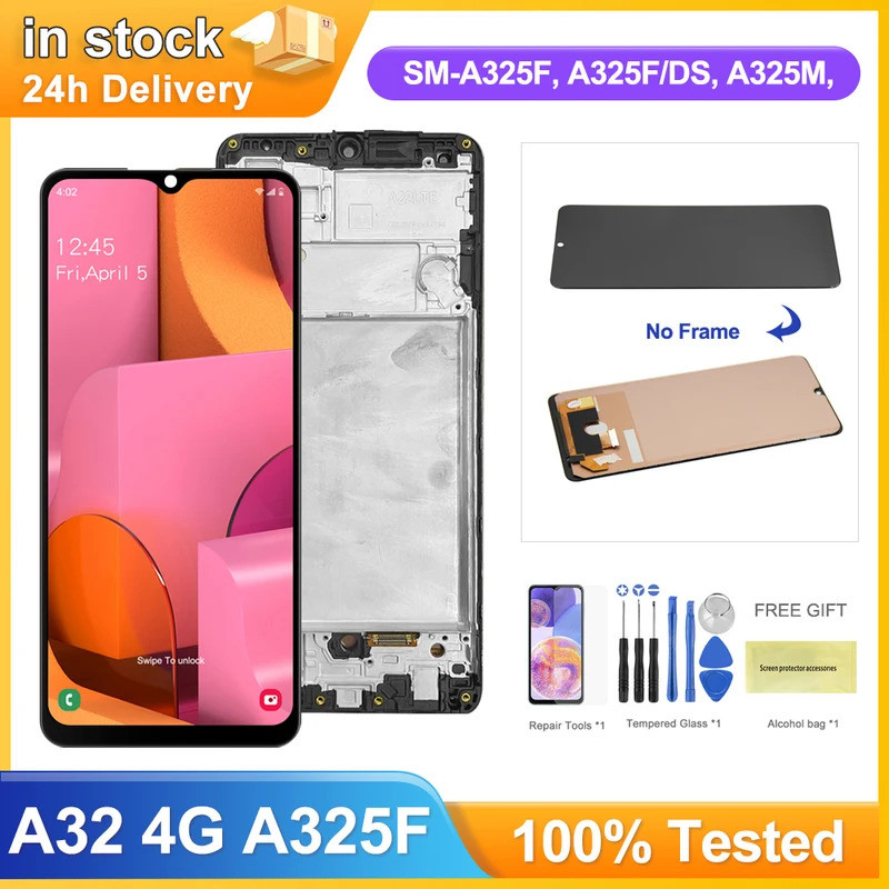 A32 จอแสดงผลสําหรับ Samsung Galaxy A32 A325 A325F A325F/DS จอแสดงผล Lcd + หน้าจอสัมผัส Digitizer เปล