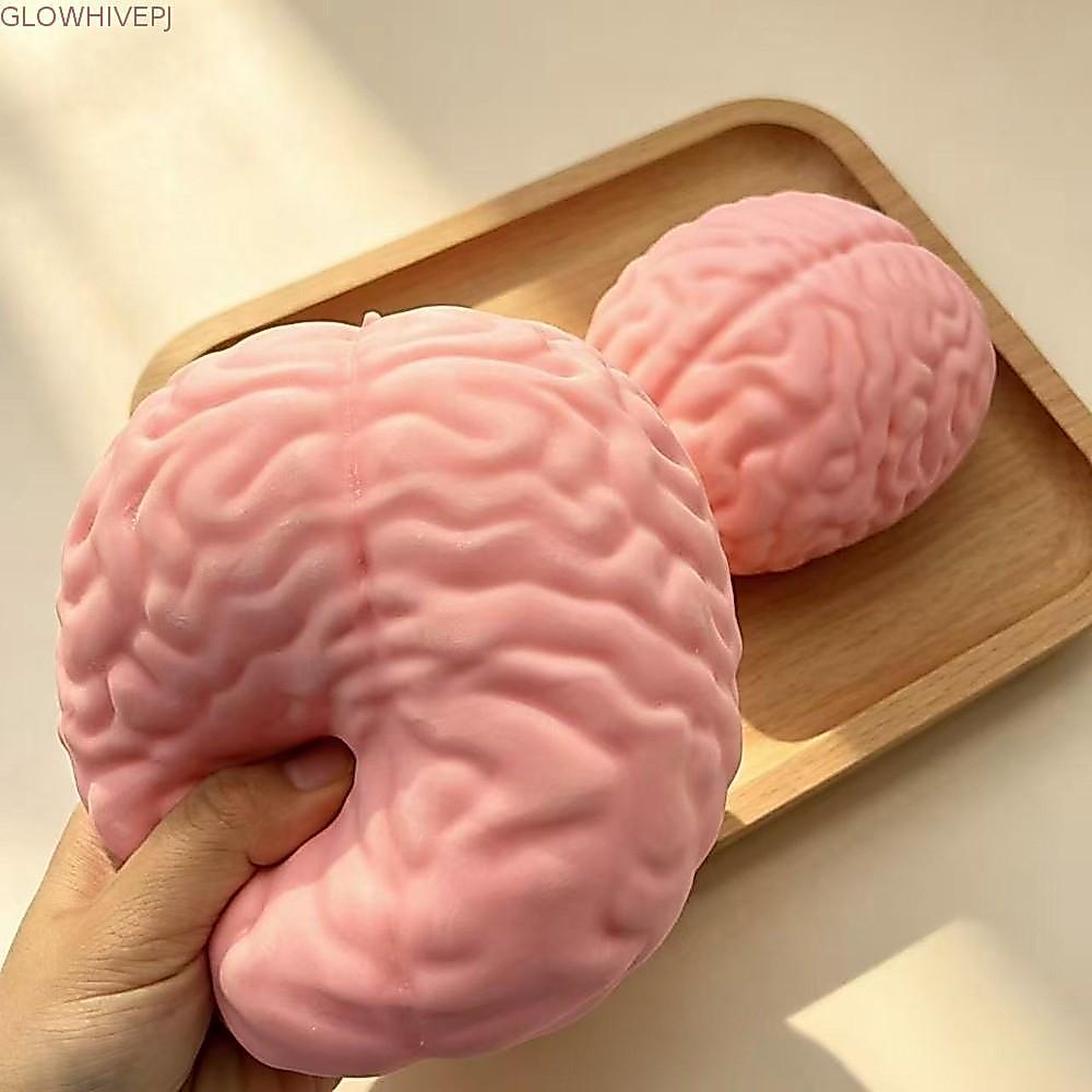 GLOWHIVEPJ สมอง Squishy ของเล่น, ช้า Rising TPR Fidget ของเล่น, Creative Moldable จําลองบีบของเล่น Prank Gag ของขวัญ