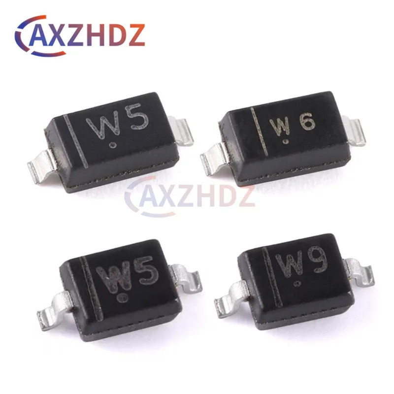 100PCS 3.9 V-5.6V BZT52C3V9 W5 SOD123 SOD323 SMD Zener ไดโอด BZT52C4V3 4.3V4V7S 4.7V W7S 4.7V W5V ZT