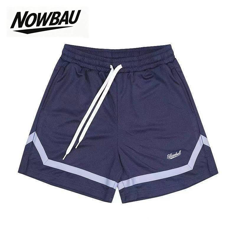 Men's American Basketball Sports Quick-Drying Shorts Contrast Color Braid below the Knee Fifth Pants