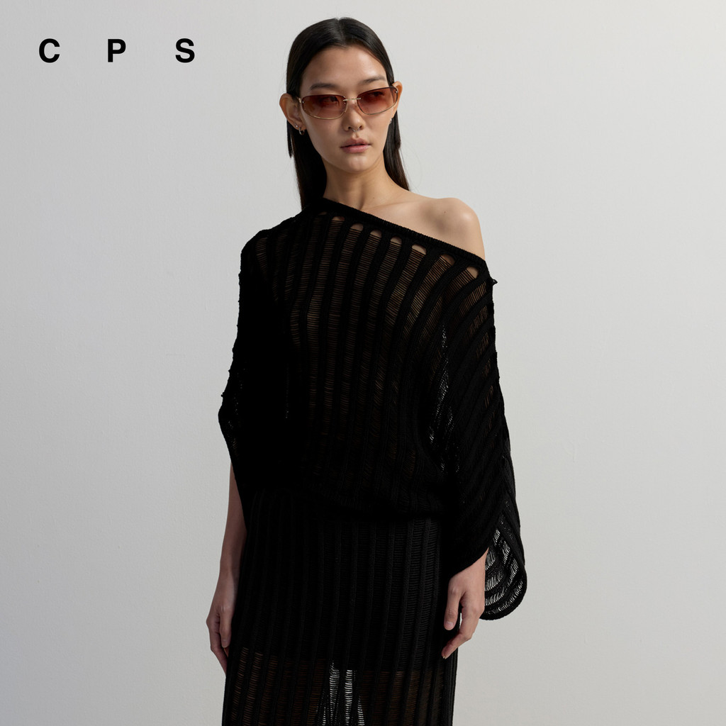 CPS เสื้อถักไม่มีแขนทรงหลวม ผู้หญิง CAPE KNITTED TOP รุ่น C26WGWA060 (AW26#A1)