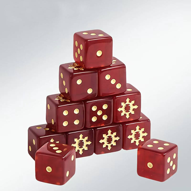 10ชิ้น. Creative Square Dice Red Dragon (16mm) D6 Dice