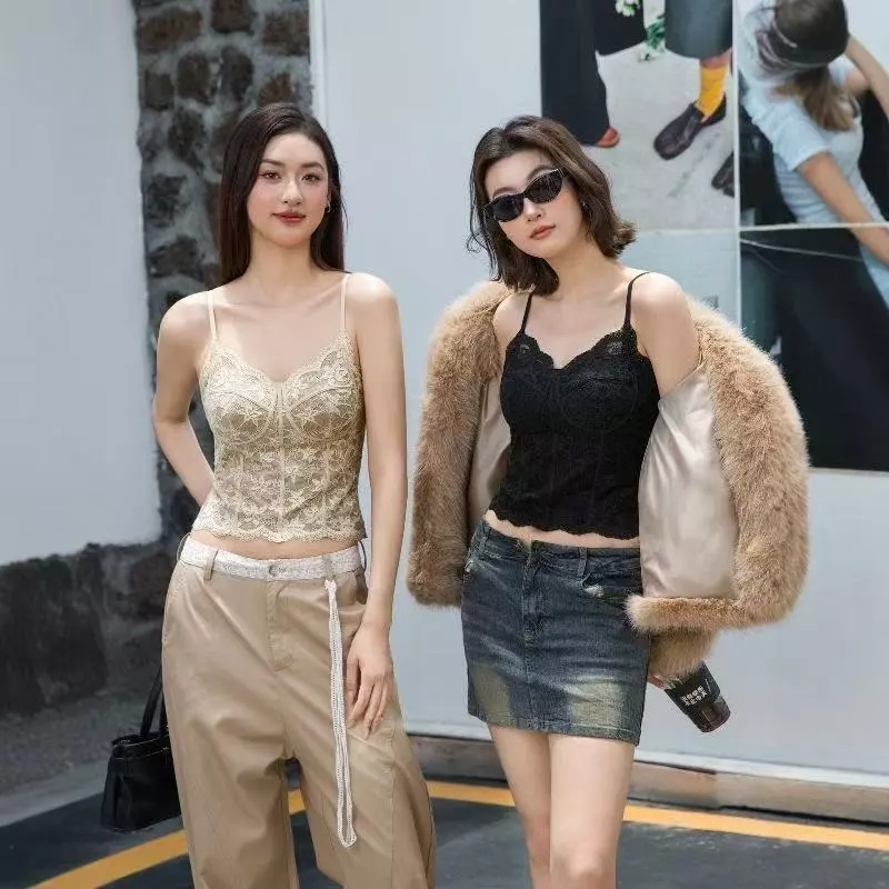 LB บราลูกไม้สายเดี่ยว สายปรับได้ เสริมทรงมีบราในตัว เก็บอก แต่งลุคสวยเซ็กซี่ทุกวัน