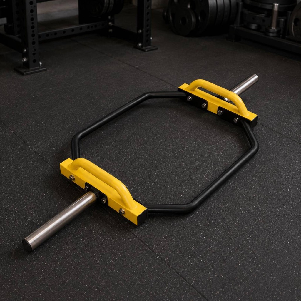 Combo Grip Hex Bar กรอบสีดํา Deadlift Hex Bar Hex Bar Hex Barbell อุปกรณ์ความแข็งแรงสําหรับงานหนักคว