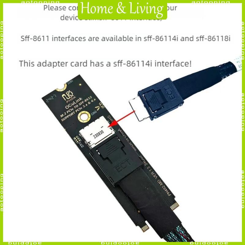 AOTOO U 2 U 3 SSDs การ์ดขยายผ่าน M 2 NVMe Slot ChipFree Oculink Converters PCIe4 0 รองรับ