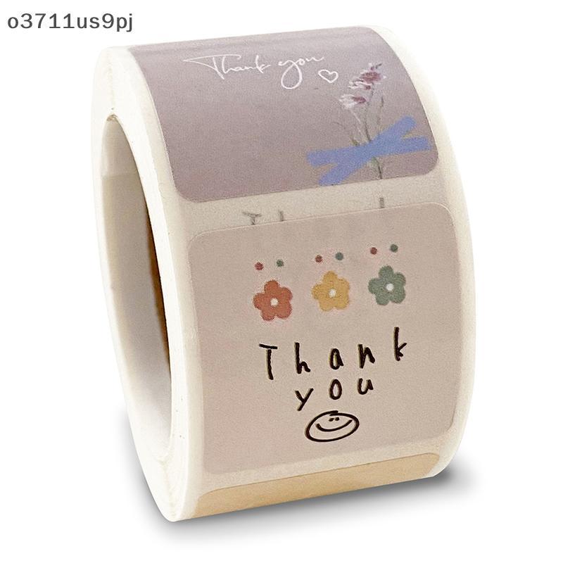สติกเกอร์ขอบคุณลายดอกไม้การ์ตูนน่ารักของ OJ 300ชิ้นสำหรับห่อของขวัญของตกแต่งงานปาร์ตี้