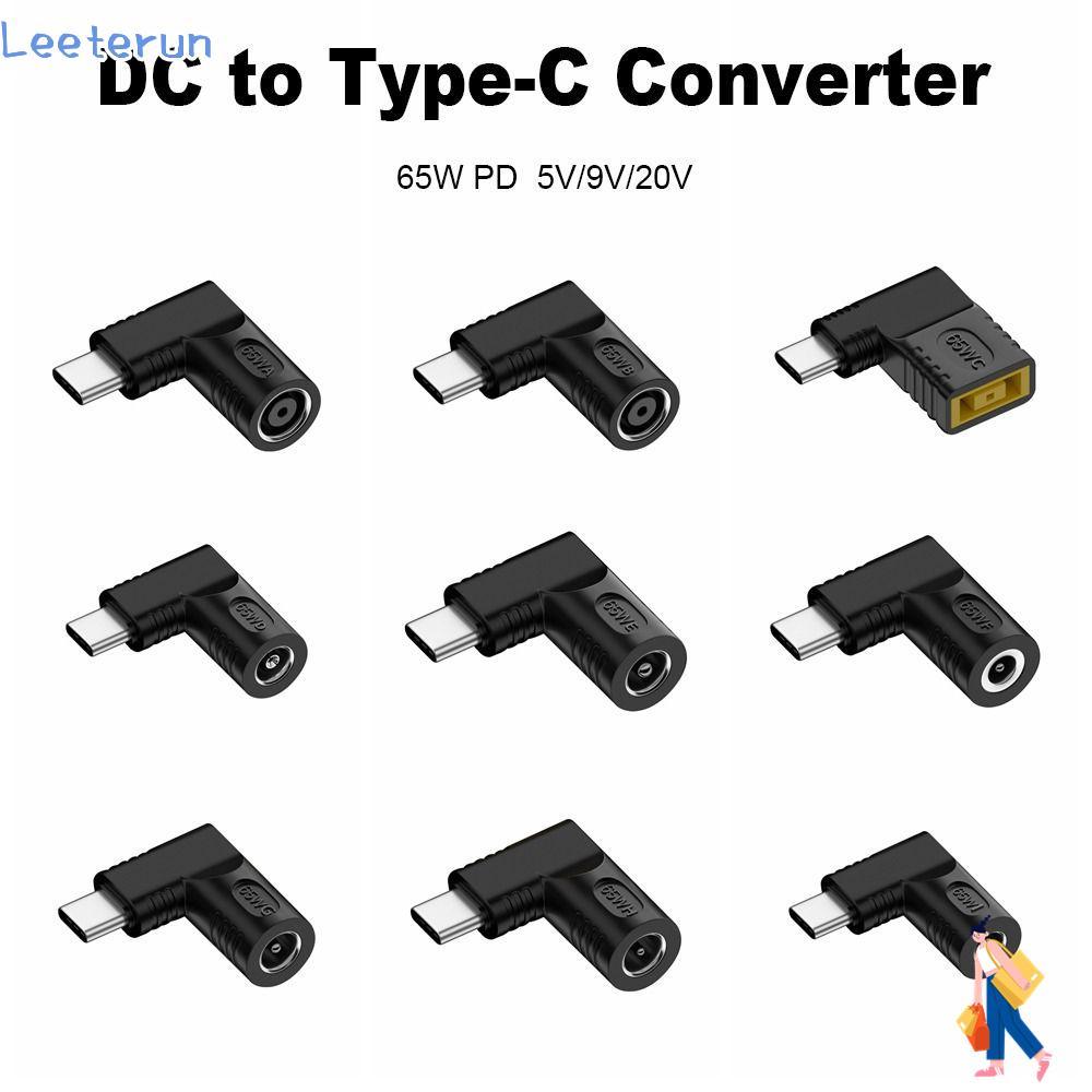 LEETERUN DC to Type C Converter 5v 9v 12v ปลั๊กสี่เหลี่ยม 5.5X2.5 7.4X0.9 4.5X0.6mm PD 65W สําหรับโท
