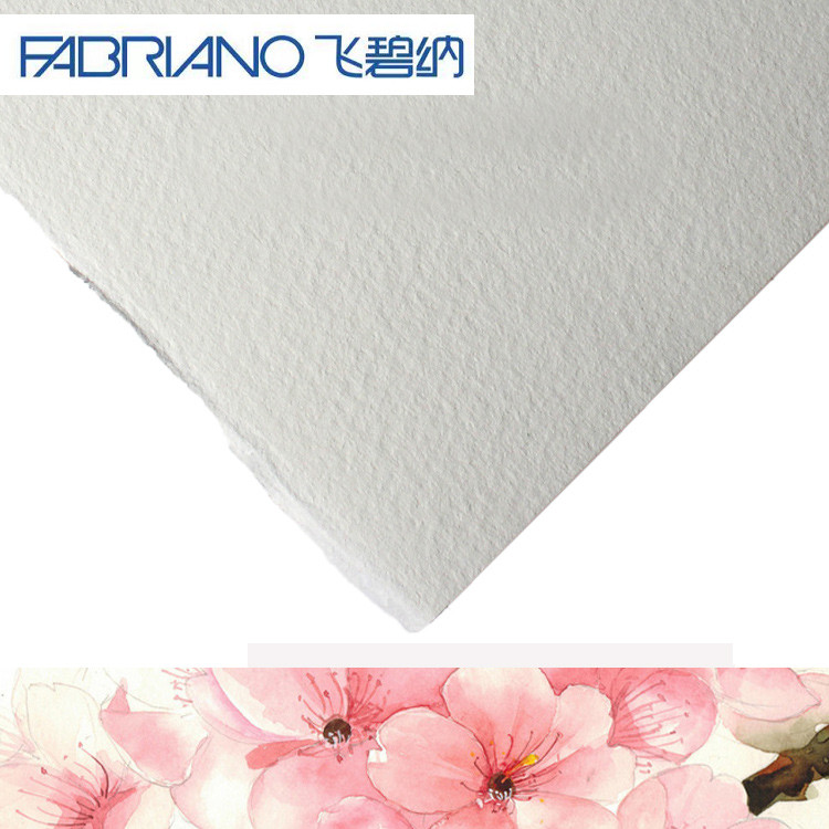 กระดาษสีน้ํา Fabriano กระดาษสีน้ําผ้าฝ้ายแท้ Fabriano Fine เนื้อหยาบขนาดกลาง Folio 300g ผ้าฝ้ายแท้