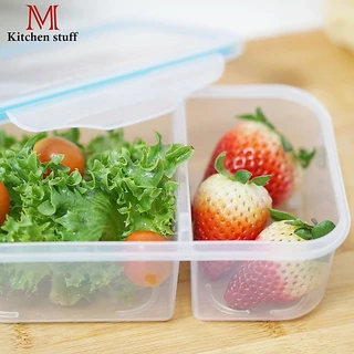 M Kitchenstuff กล่องข้าว กล่องอาหาร กล่องถนอมอาหาร ช่องแบ่ง 2 ช่อง (SN301-2) กล่องอาหารกลางวัน (C4)