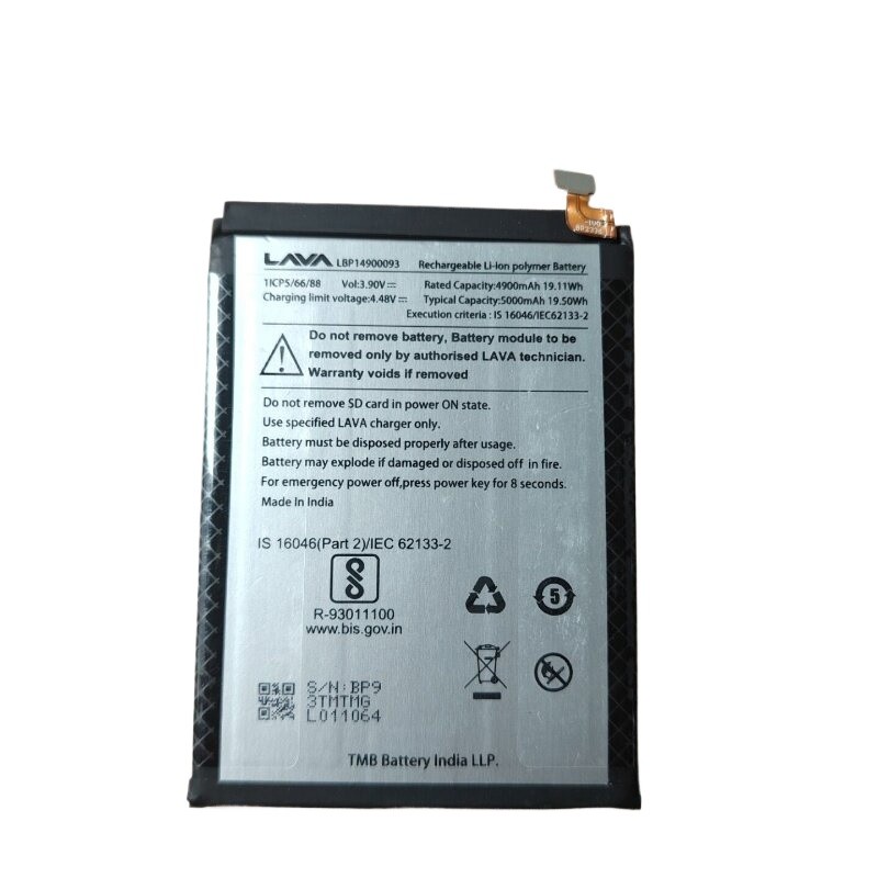 [สต๊อกพร้อม] เหมาะสําหรับ LAVA LAVA LBP14900093แบตเตอรี่โทรศัพท์มือถือ 5,000mah แบตเตอรี่ต้นฉบับใหม่