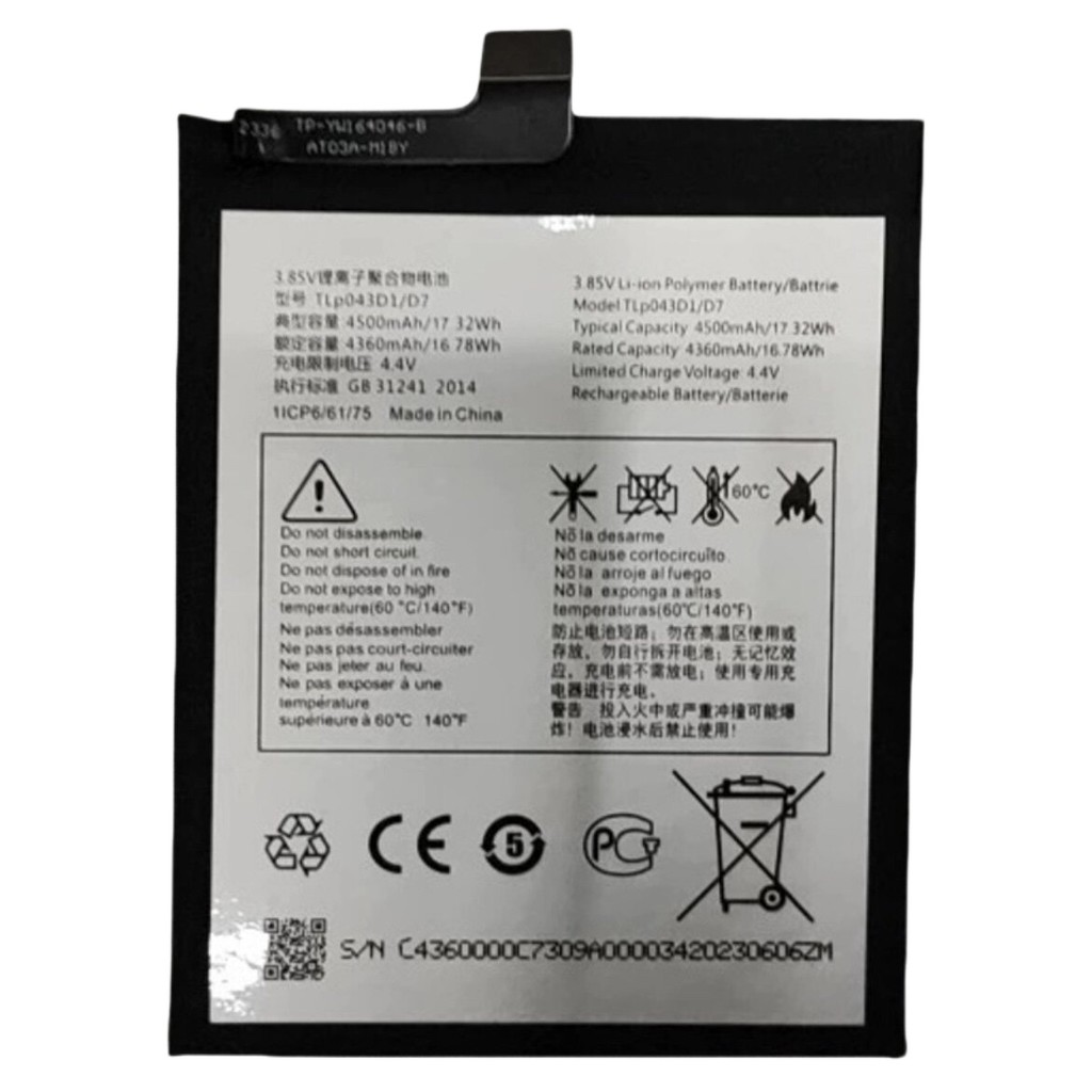 [คลังสินค้าพร้อม] เหมาะสําหรับแบตเตอรี่โทรศัพท์มือถือ TCL 10 PRO 10 Plus T782H T799B/H TLp043D1/7