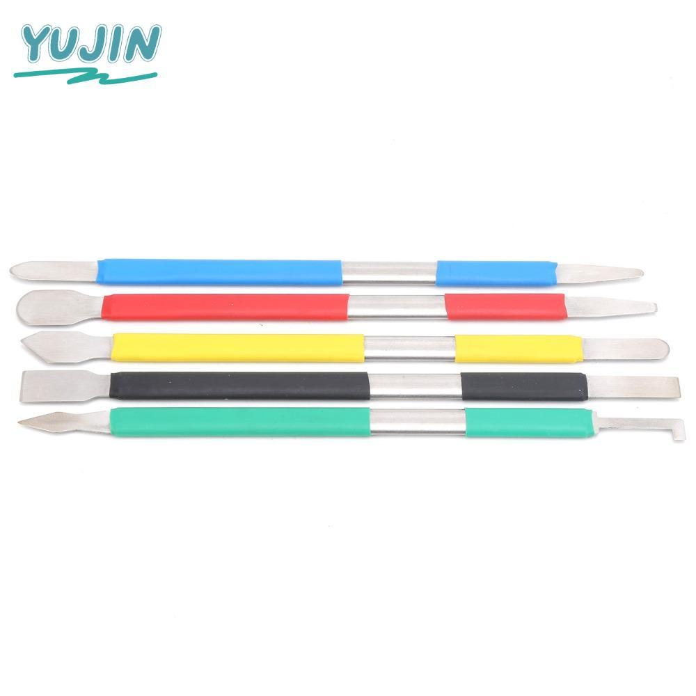 YUJIN 5 ชิ้น Pry ชุดเครื่องมือ, Professional สแตนเลส Spudger ชุด, Prying เปลี่ยนหัว Multi-Function เปิด Pry เครื่องมือโทรศัพท์มือถือ, แท็บเล็ต, แล็ปท็อปซ่อม