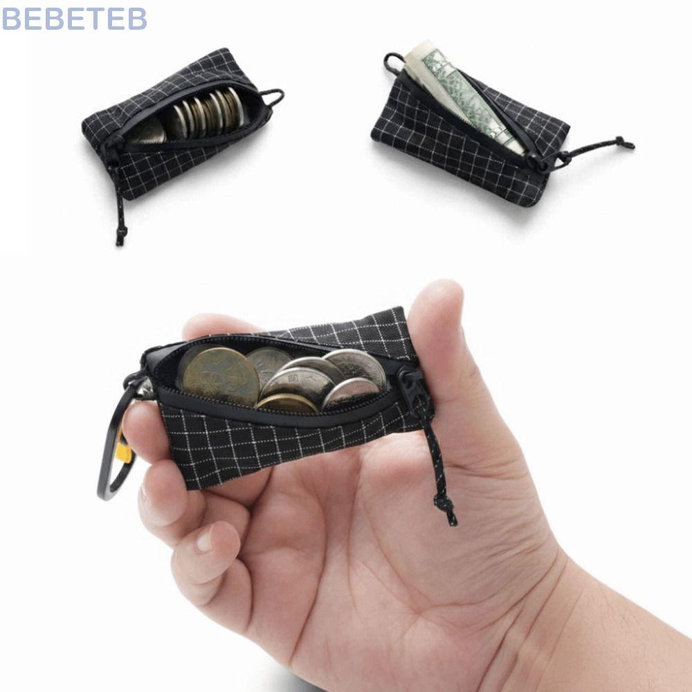 BEBETEB Trail Coin Pouch, Ultralight 5.8g EDC Holder Ultralight Coin Pouch, Mini Size D-Ring Zipper 