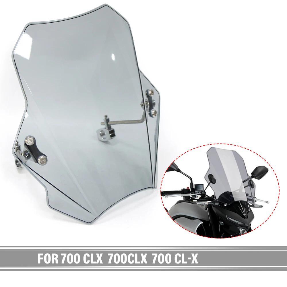 ZJ For 700 CLX 700CLX 700 CL-X Universal Motorcycle Windscreen Windshield Covers Screen Smoke Lens M